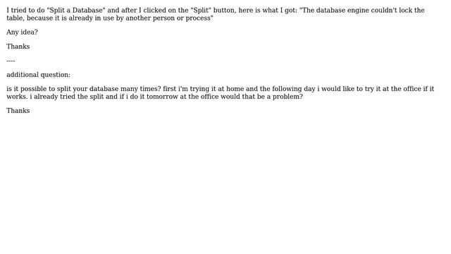 The database engine couldn't lock the table, because it is already in use by another person смотреть онлайн