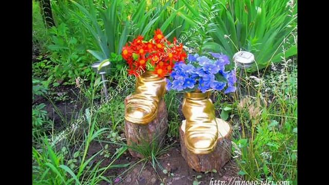 Оригинальные фото клумбы из старой обуви смотреть онлайн
