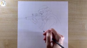 Как нарисовать военного солдата снайпера с оружием / Sharpshooter drawing tutorial