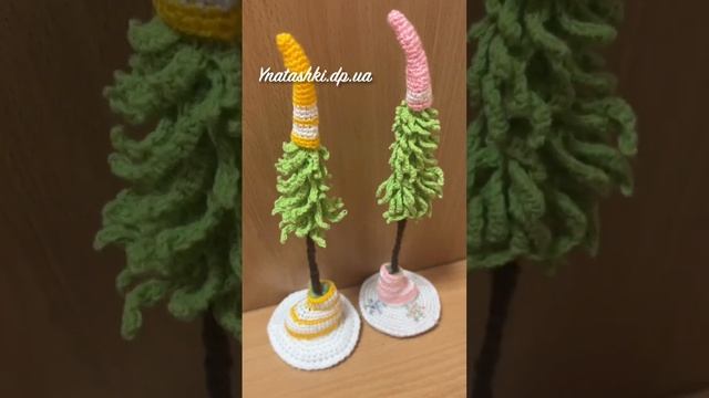 Связанная крючком новогодняя ёлка. Crocheted Christmas Tree.