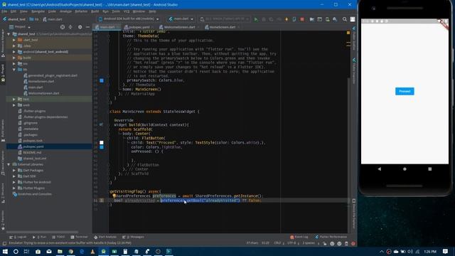 Shared Preferences in Flutter, flutter video tutorial in English, part 27 смотреть онлайн