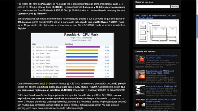 El Intel Core i9-11900K es la CPU más rápida en rendimiento mononúcleo según PassMark смотреть онлайн