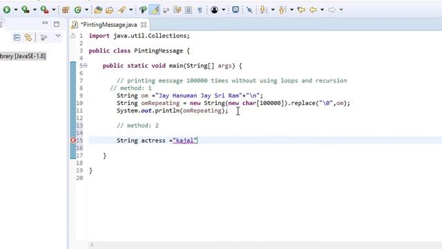 How to print message 100000 times without using any loop and without recursion in java ? смотреть онлайн