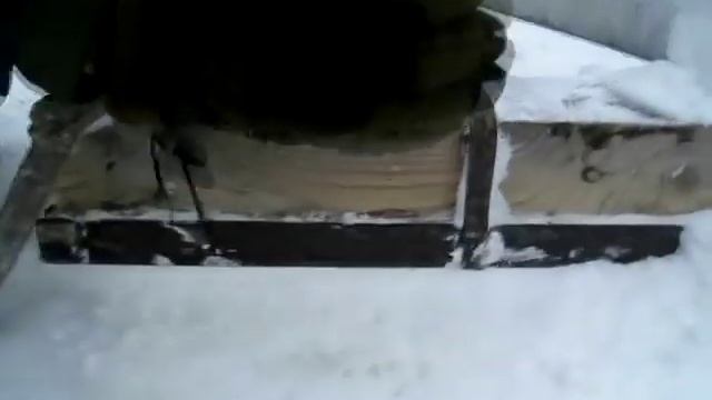 Чистка снега с помощью самодельного прицепа смотреть онлайн