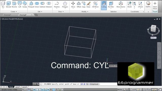 Learning AutoCAD 2014 - 3D Model Tutorial for Beginners #2 смотреть онлайн