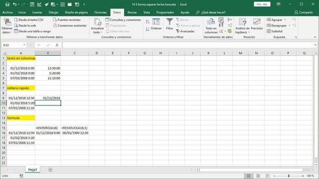 3 MANERAS DE SEPARAR FECHA Y HORA EN EXCEL смотреть онлайн