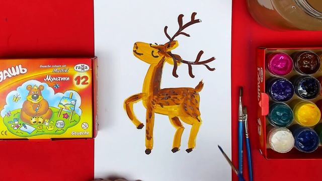 Серебряное копытце - как нарисовать ОЛЕНЯ - урок рисования смотреть онлайн