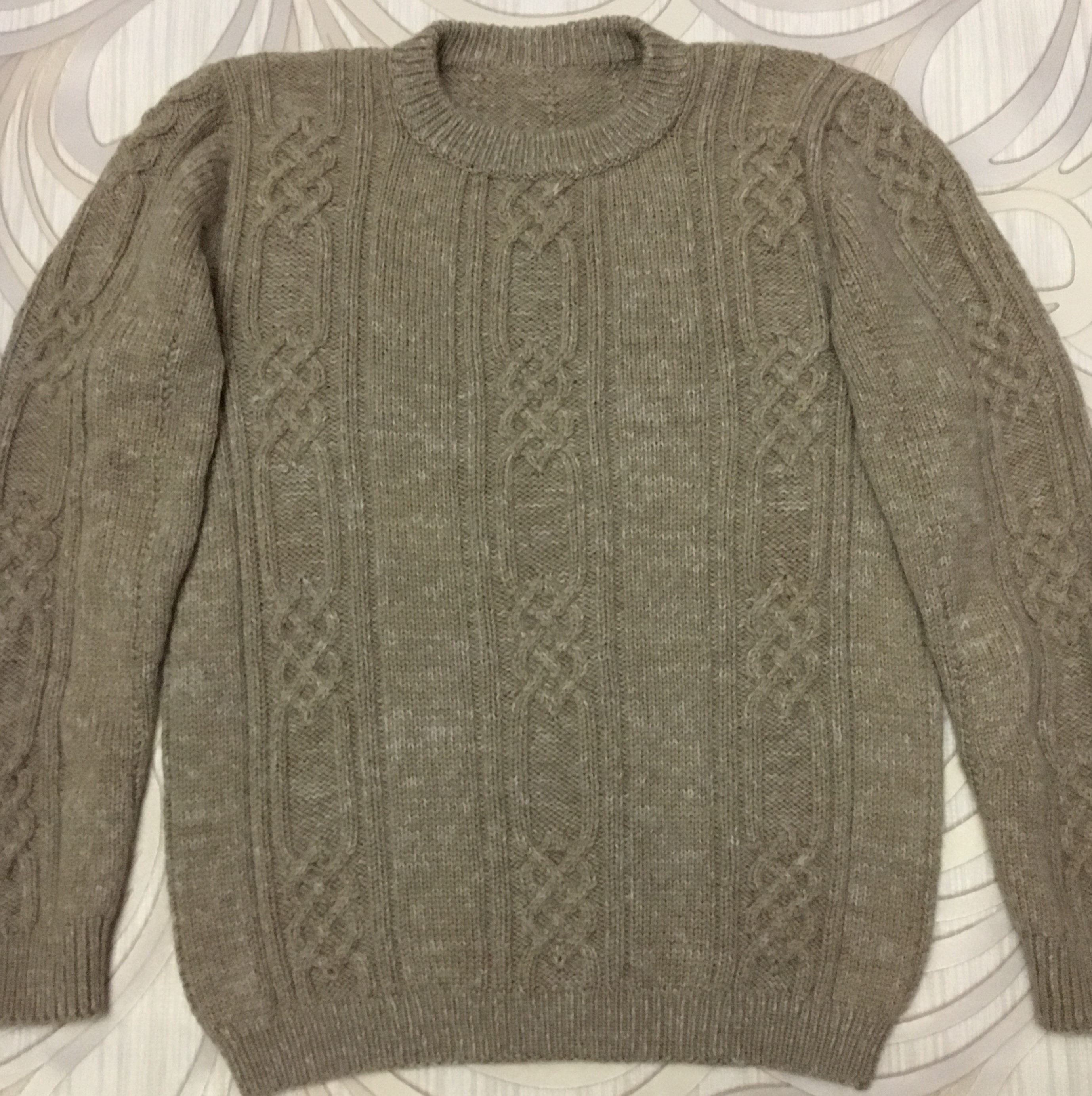 Мужской джемпер с аранами. 1 часть. смотреть онлайн