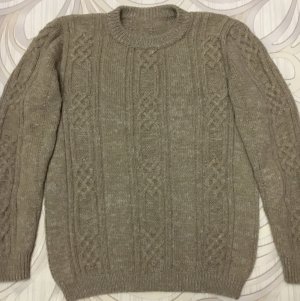 Мужской джемпер с аранами. 1 часть.