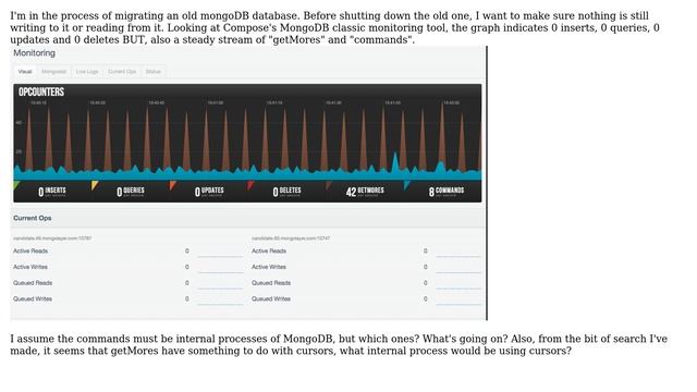 Databases: MongoDB: why does a DB with 0 connections still get "commands" and "getMores"? смотреть онлайн