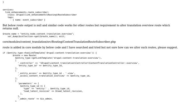 Altering existing route for translation overview page ie: entity.node.content_translation_overview смотреть онлайн