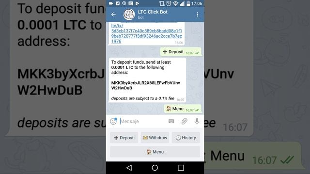 LTC BOT-de telegram gana litecoin de forma gratis pagando comprobante en el video смотреть онлайн