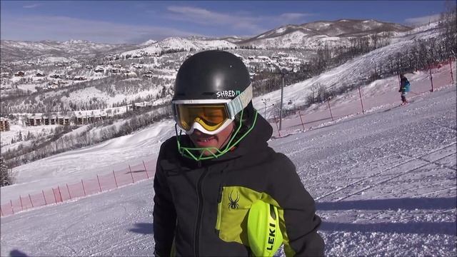 Alpine ski racing line, tactics for U10s смотреть онлайн