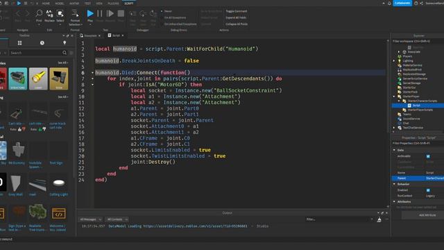 How to make a ragdoll on death system in Roblox Studio смотреть онлайн