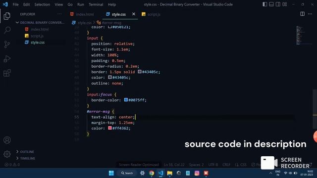 Decimal-Binary Converter | HTML, CSS & Javascript With Source code смотреть онлайн