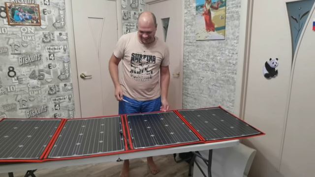 Домашняя распаковка солнечной панели Dokio FFSP-220M смотреть онлайн