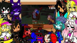 ФНАФ 1 И 2 РЕАГИРУЕТ НА | 10 Дней Выживания с АНИМАТРОНИКАМИ ФНАФ майнкрафт часть 2 | GACHA CLUB