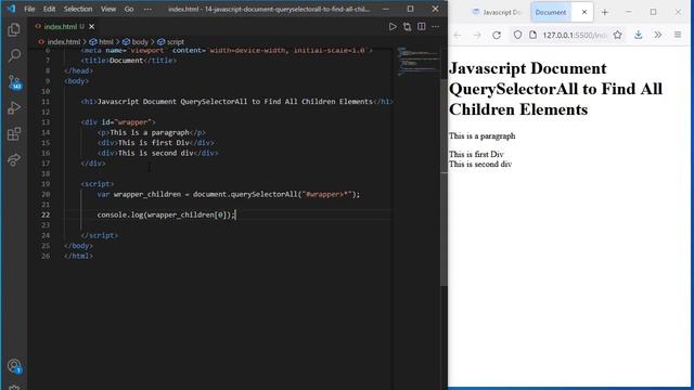 javascript document queryselectorall to find all children elements смотреть онлайн