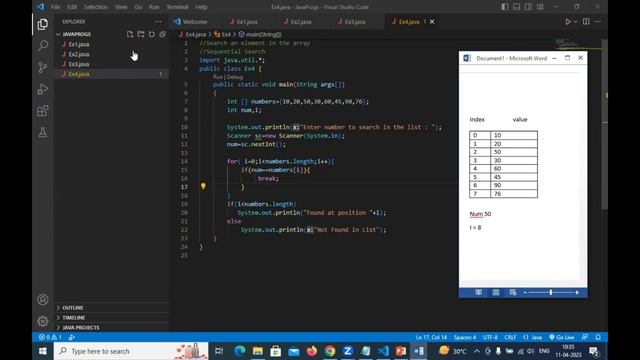 JAVA SEQUENTIAL SEARCH USING ARRAY смотреть онлайн