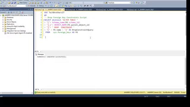 How to drop Foreign Key Constraints in SQL Server Database for all the tables - SQL Server Part 7 смотреть онлайн