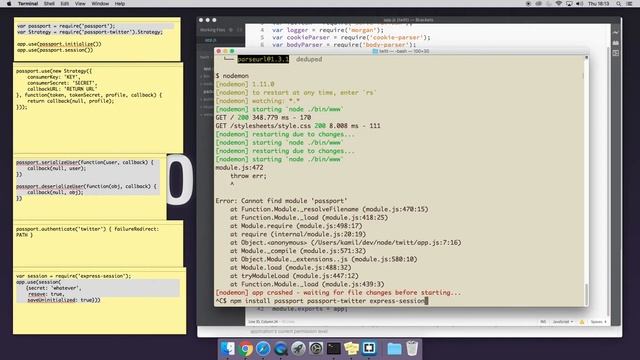 NodeJS and ExpressJS: Using Twitter authentication via Passport - Tutorial for beginners смотреть онлайн