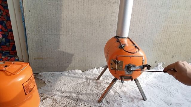 Супер Печь в палатку для зимней рыбалки из фреонового баллона