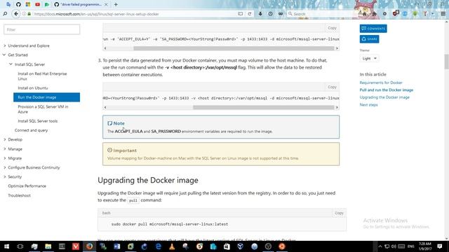 Запуск SQL Server Docker image на Linux, Mac или Windows смотреть онлайн