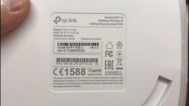WiFi точка доступа для безшовного WiFi или WiFi роуминга tp-link Auranet EAP115 смотреть онлайн