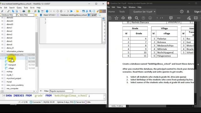 Data Base Task 10 | Write a Join Query Statement | 1st Year | Java Institute | Kalindu Senarathne смотреть онлайн