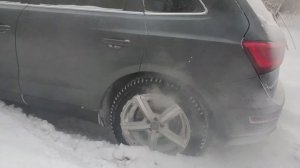 Почти застрял в снегу на Ауди Q5.