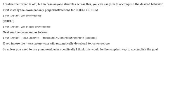 Unix & Linux: Download all dependencies with yumdownloader, even if already installed? смотреть онлайн