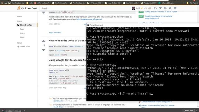 Python 3.7 - Install win32com modules and make the Window pc talk смотреть онлайн