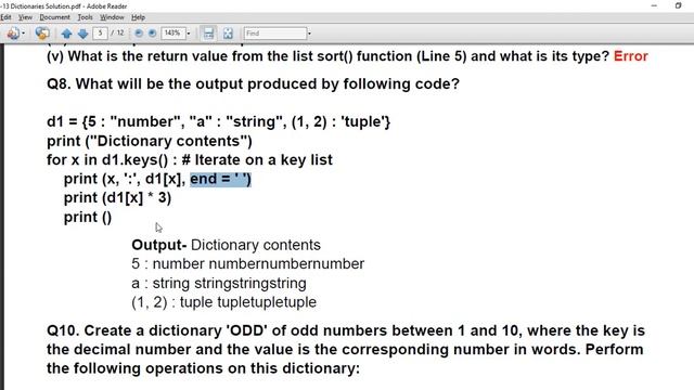 Class-11 Chapter "Dictionaries" ( Application based Question) смотреть онлайн