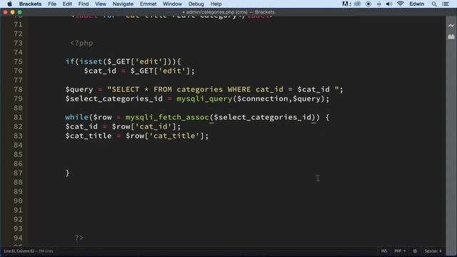 102 Updating or Editing Categories part 1 PHP Full Course 2021 смотреть онлайн