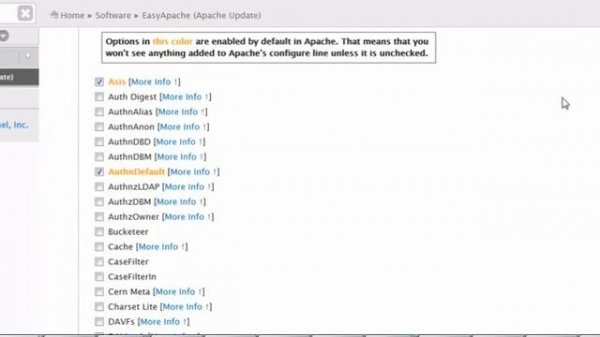 cpanel build เพิ่ม Options ของ php ด้วย easyapache ลง extension เสริมลง apache ใหม่