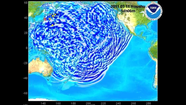 Honshu Tsunami Propagation Animation - March 11, 2011 смотреть онлайн