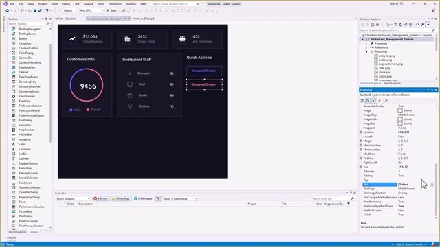 How to Create a Modern Restaurant Management System in C# 2022 (Speed Code) | C# Tutorial смотреть онлайн