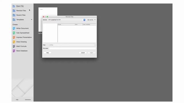 LibreOffice - Connecting to FTP service смотреть онлайн