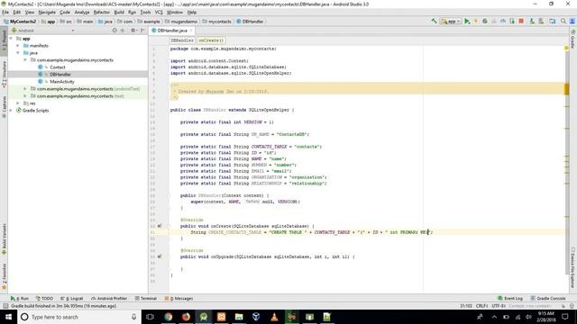 My Contacts App - Android SQLite - 3 - onCreate And onUpgrade смотреть онлайн