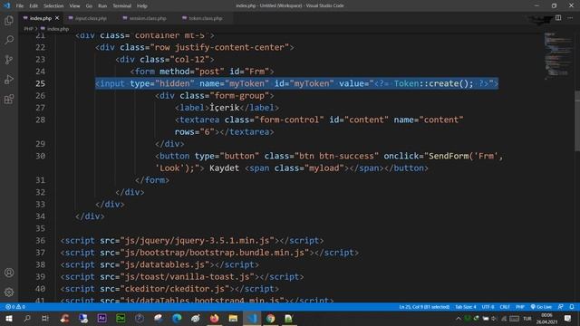 PHP Ders 169 Session ve Token Sınıfları ve Form Çalma Saldırısını Engelleme смотреть онлайн