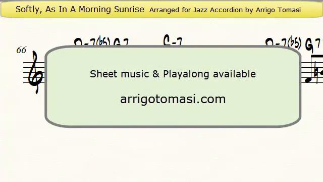 Softly As In A Morning Sunrise - Jazz Accordion Sheet music смотреть онлайн