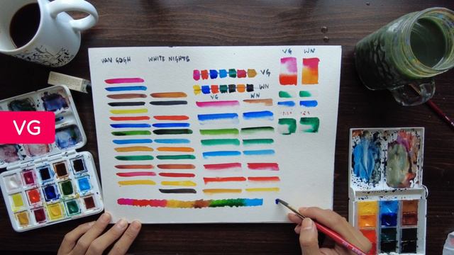 Vangogh Vs White Nights ~ Cheap watercolor set comparison смотреть онлайн