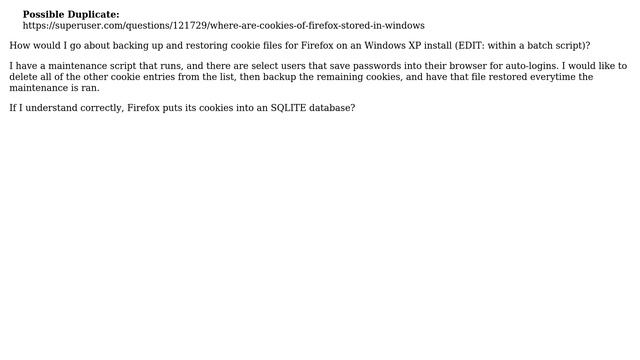 Backup And Restore Cookies In Firefox