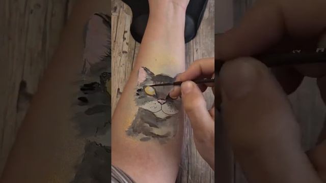 Cat illustration #facepaint #pictura #facepainting #painting #tutorial #stepbystep #armpainting #ar смотреть онлайн