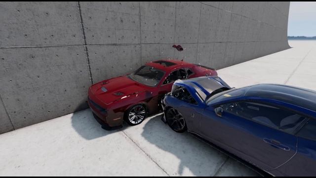 Ford Mustang VS Dodge Chelenger ?220 KM/H? BeamNG.Drive CRASH test #beamngdrive #beamng #drivebeamn смотреть онлайн