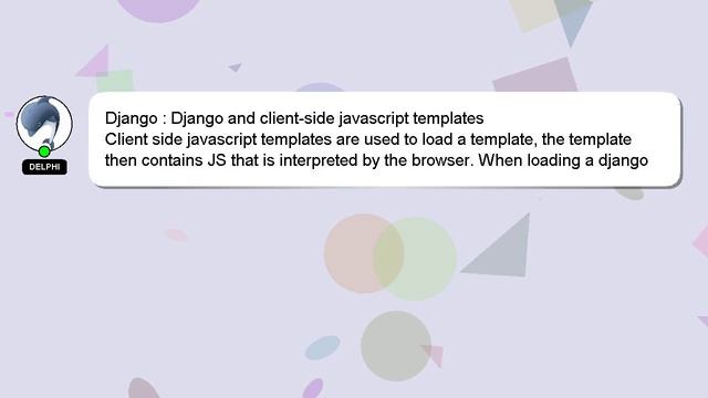 Django : Django and client-side javascript templates смотреть онлайн