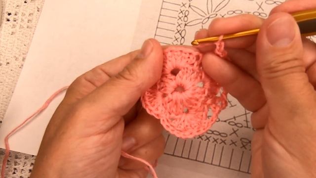 Вязание Квадратного МОТИВА Крючком  по схеме , РАЗБОР Узора ( узор № 343)