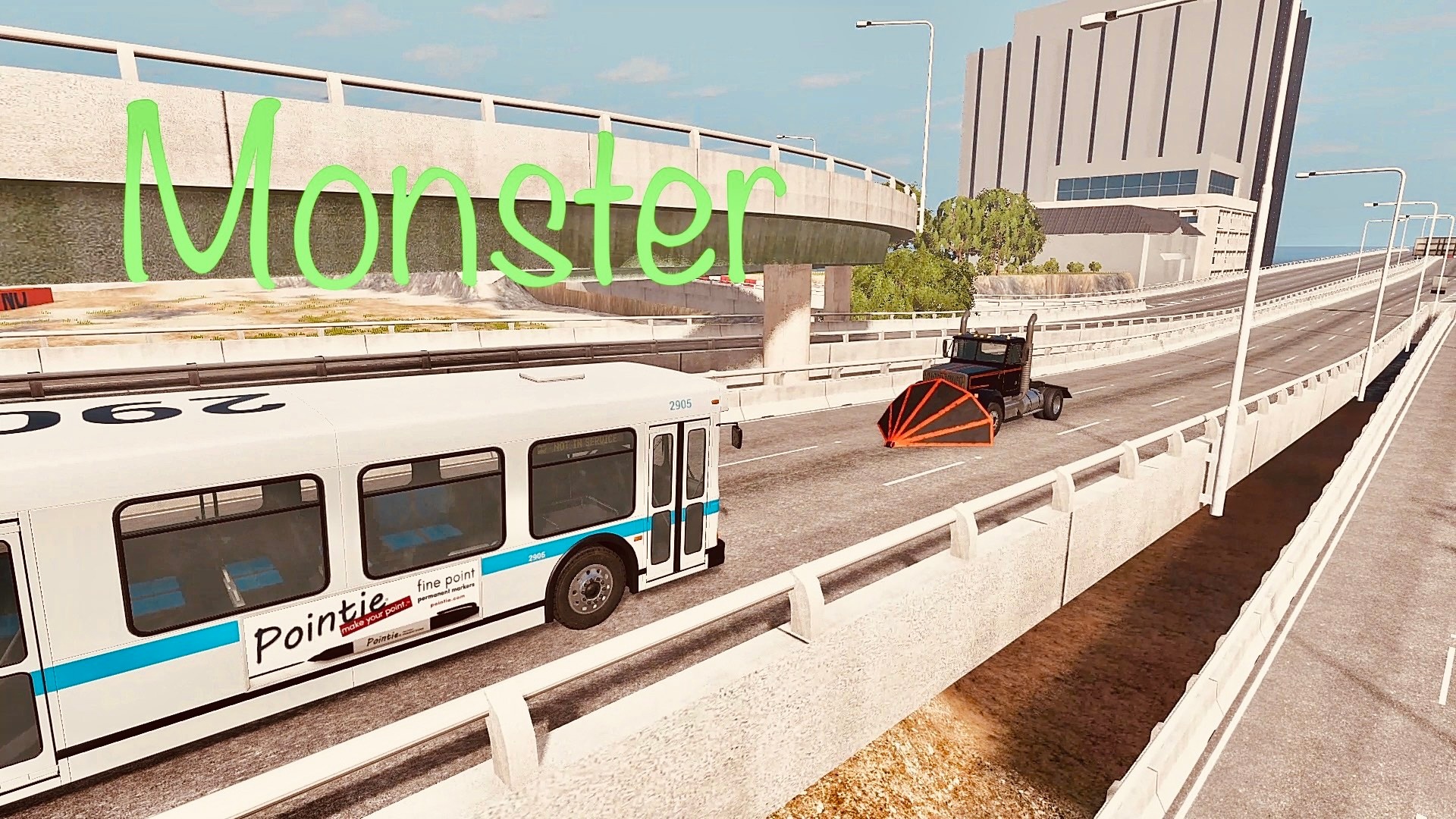 Грузовик с лопатой крушит все на своем пути BeamNG Drive смотреть онлайн