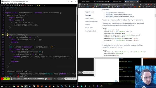 Javascript: Setting up JSX for React on a bitrate calculator смотреть онлайн