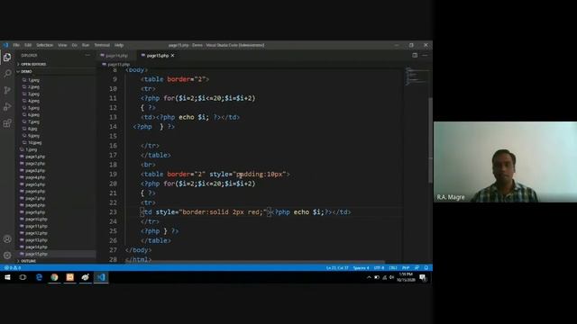 Embedding html table tag with php | php with html table tag | php table | table,thead,tbody смотреть онлайн